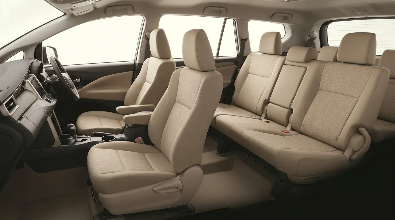 Toyota Innova Crysta cabin — 2-row passenger configuration