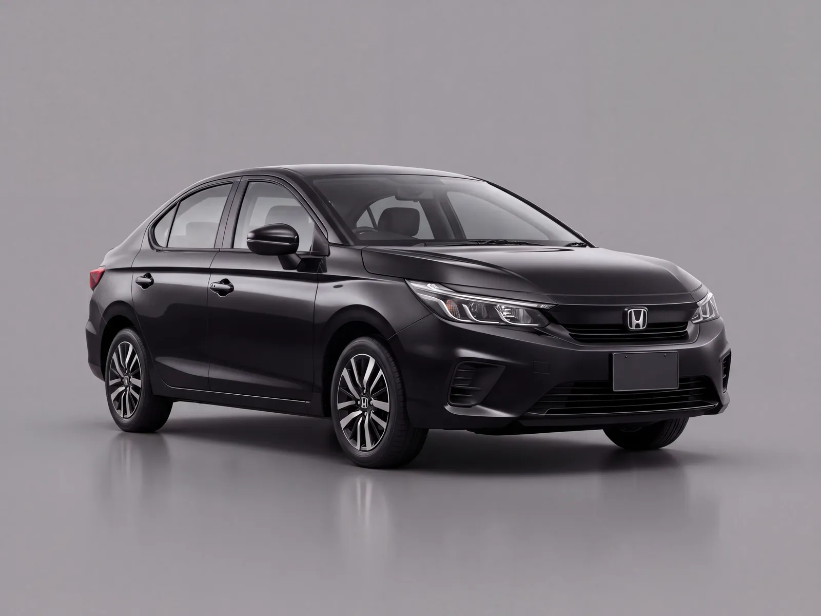 A black Honda City sedan self-drive rental car